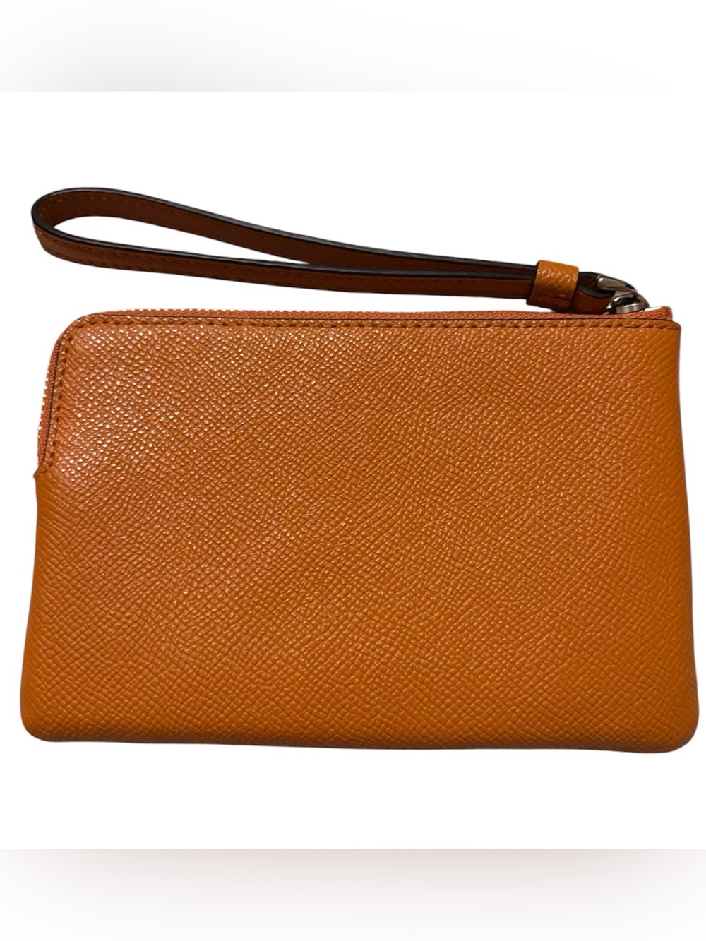 Coach mandarin orange corner-zip wristlet - Like New - Picture 2 of 6